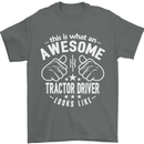 An Awesome Tractor Driver Looks Like Mens T-Shirt Cotton Gildan Charcoal