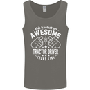 An Awesome Tractor Driver Looks Like Mens Vest Tank Top Charcoal