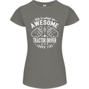 An Awesome Tractor Driver Looks Like Womens Petite Cut T-Shirt Charcoal