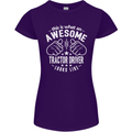 An Awesome Tractor Driver Looks Like Womens Petite Cut T-Shirt Purple