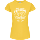 An Awesome Tractor Driver Looks Like Womens Petite Cut T-Shirt Yellow