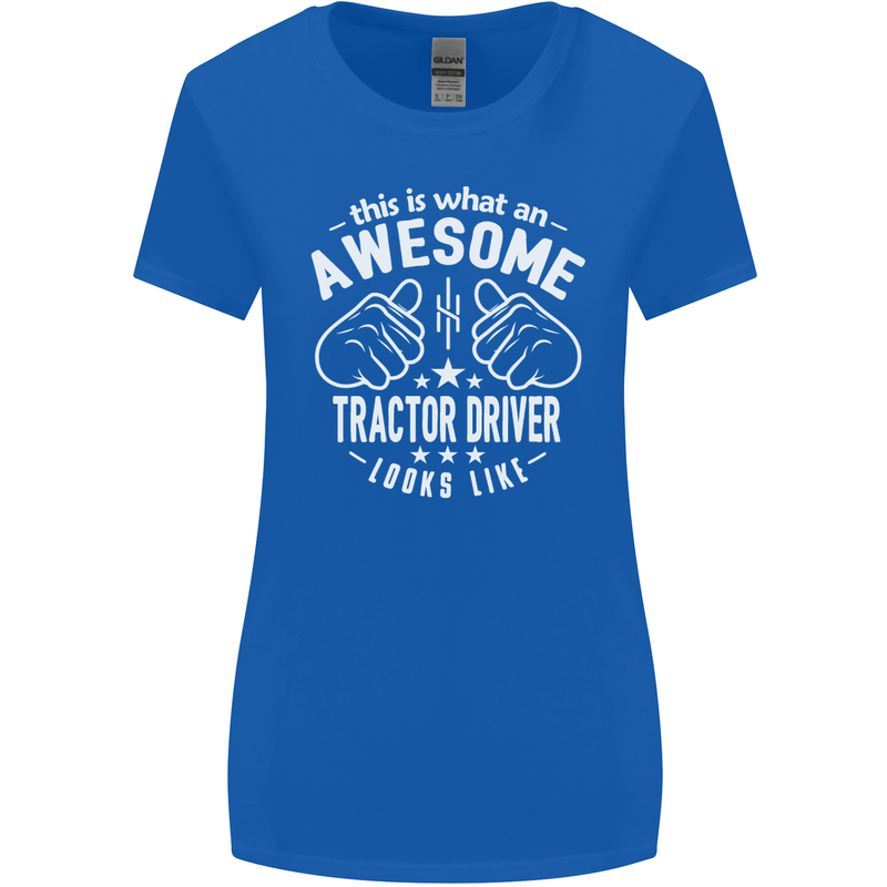 An Awesome Tractor Driver Looks Like Womens Wider Cut T-Shirt Royal Blue