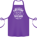 An Awesome Traffic Warden Looks Like Cotton Apron 100% Organic Purple