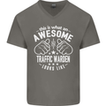 An Awesome Traffic Warden Looks Like Mens V-Neck Cotton T-Shirt Charcoal