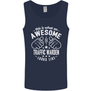 An Awesome Traffic Warden Looks Like Mens Vest Tank Top Navy Blue