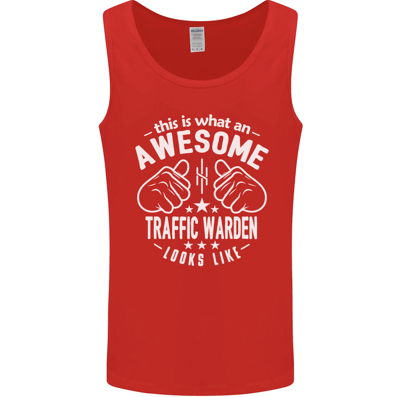 An Awesome Traffic Warden Looks Like Mens Vest Tank Top Red