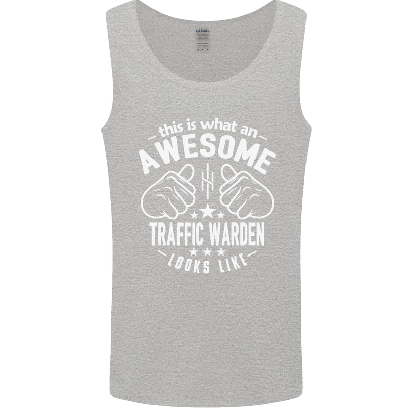 An Awesome Traffic Warden Looks Like Mens Vest Tank Top Sports Grey