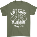 An Awesome Train Driver Looks Like Mens T-Shirt Cotton Gildan Military Green