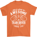 An Awesome Train Driver Looks Like Mens T-Shirt Cotton Gildan Orange