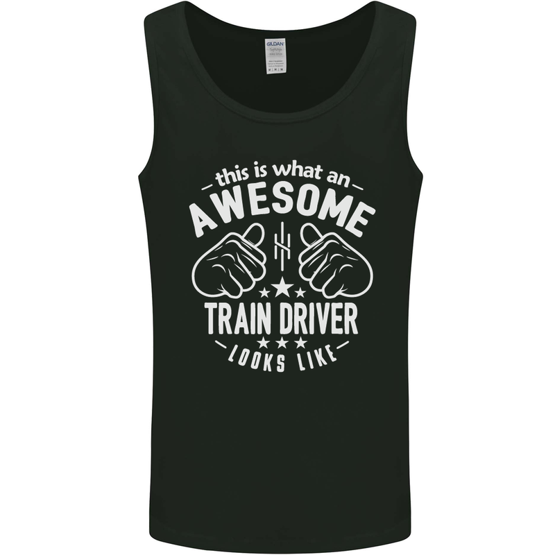 An Awesome Train Driver Looks Like Mens Vest Tank Top Black