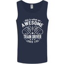 An Awesome Train Driver Looks Like Mens Vest Tank Top Navy Blue