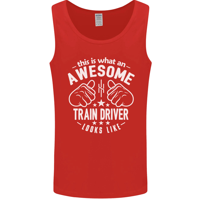 An Awesome Train Driver Looks Like Mens Vest Tank Top Red