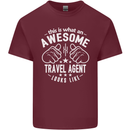 An Awesome Travel Agent Looks Like Mens Cotton T-Shirt Tee Top Maroon
