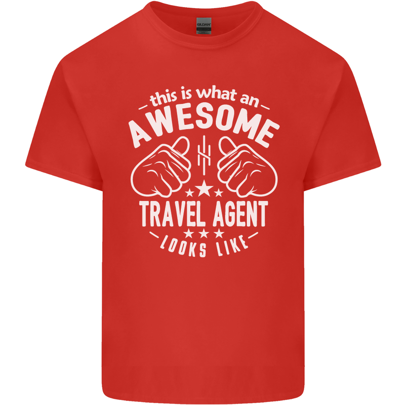 An Awesome Travel Agent Looks Like Mens Cotton T-Shirt Tee Top Red