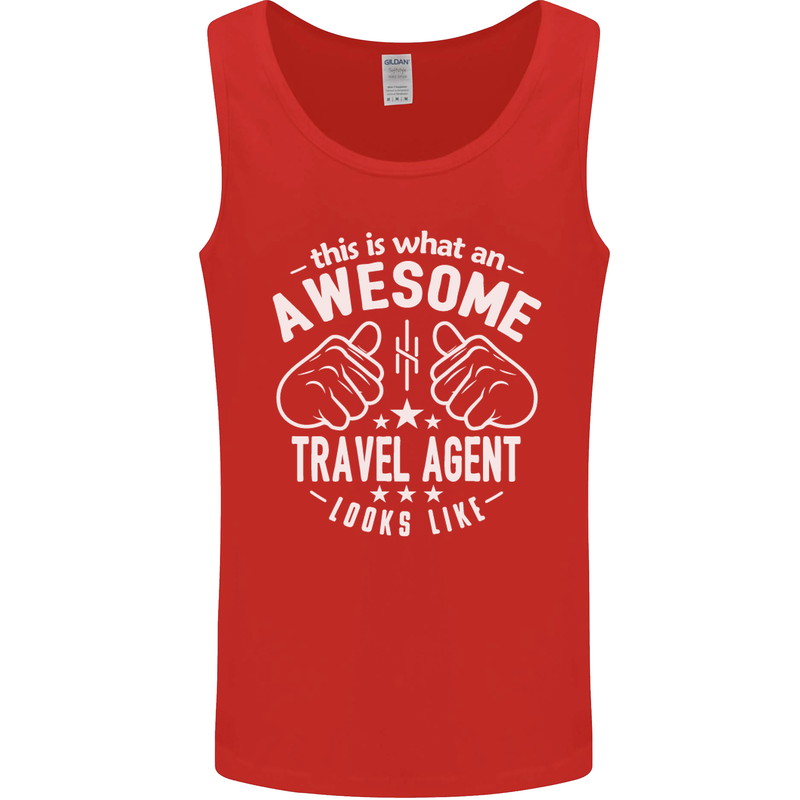 An Awesome Travel Agent Looks Like Mens Vest Tank Top Red