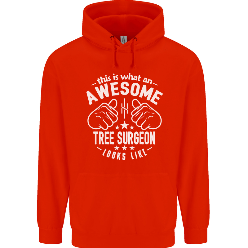An Awesome Tree Surgeon Looks Like Mens 80% Cotton Hoodie Bright Red