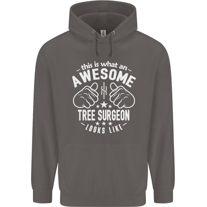 An Awesome Tree Surgeon Looks Like Mens 80% Cotton Hoodie Charcoal