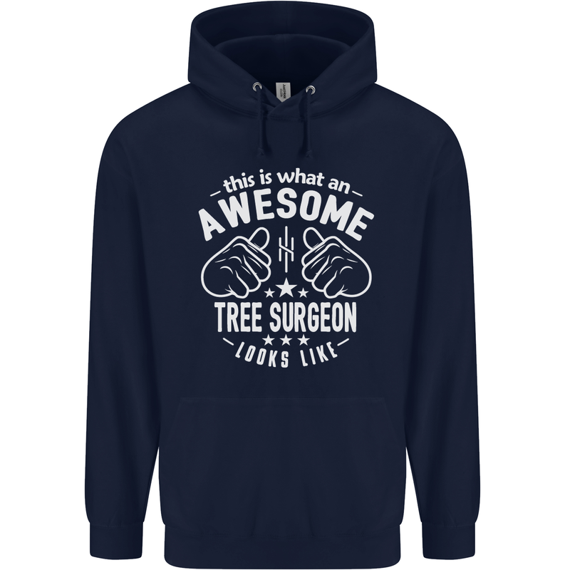 An Awesome Tree Surgeon Looks Like Mens 80% Cotton Hoodie Navy Blue