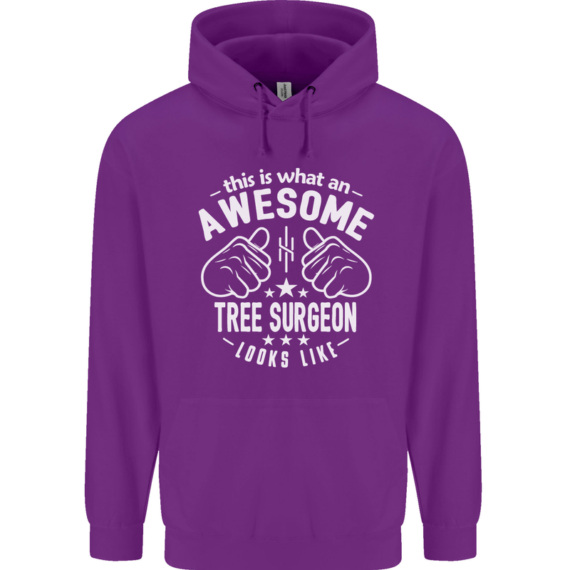 An Awesome Tree Surgeon Looks Like Mens 80% Cotton Hoodie Purple