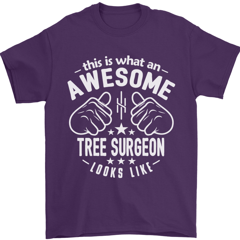 An Awesome Tree Surgeon Looks Like Mens T-Shirt Cotton Gildan Purple