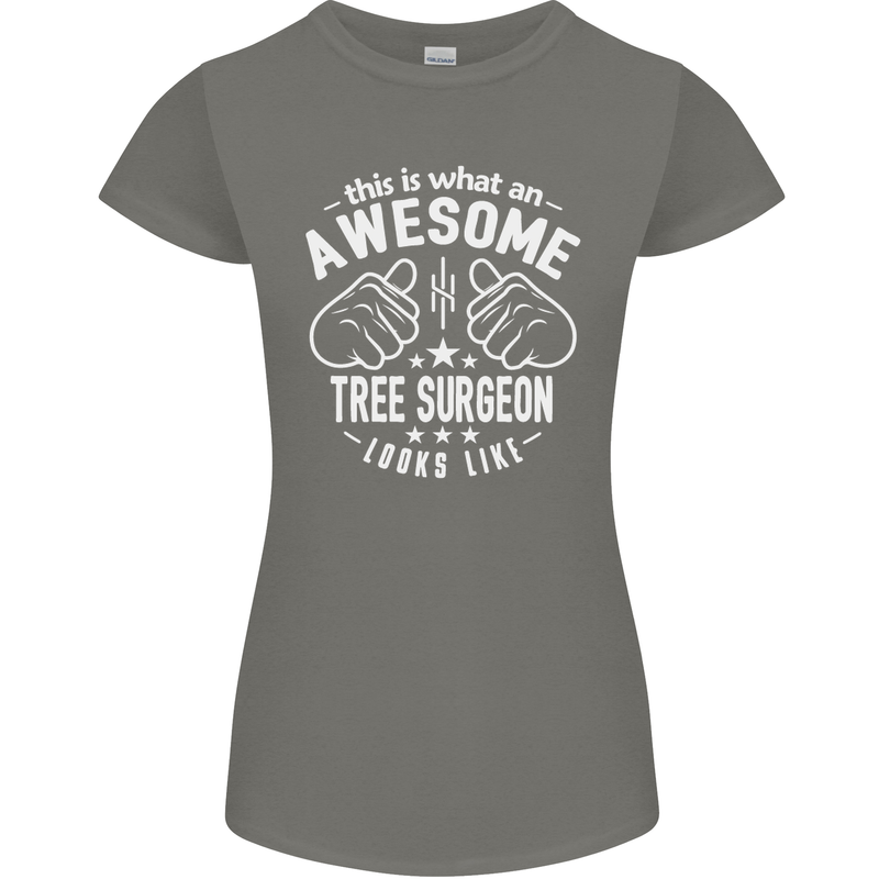 An Awesome Tree Surgeon Looks Like Womens Petite Cut T-Shirt Charcoal