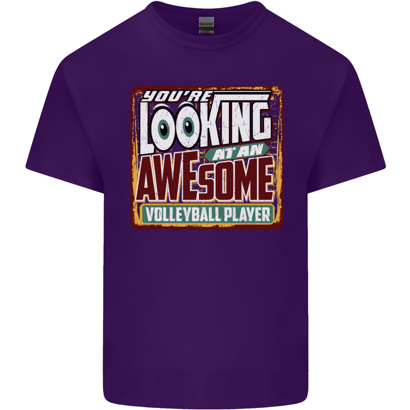 An Awesome Volleyball Player Mens Cotton T-Shirt Tee Top Purple