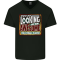 An Awesome Volleyball Player Mens V-Neck Cotton T-Shirt Black
