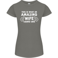 An Awesome Wife Looks Like Valentine's Day Womens Petite Cut T-Shirt Charcoal