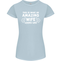 An Awesome Wife Looks Like Valentine's Day Womens Petite Cut T-Shirt Light Blue