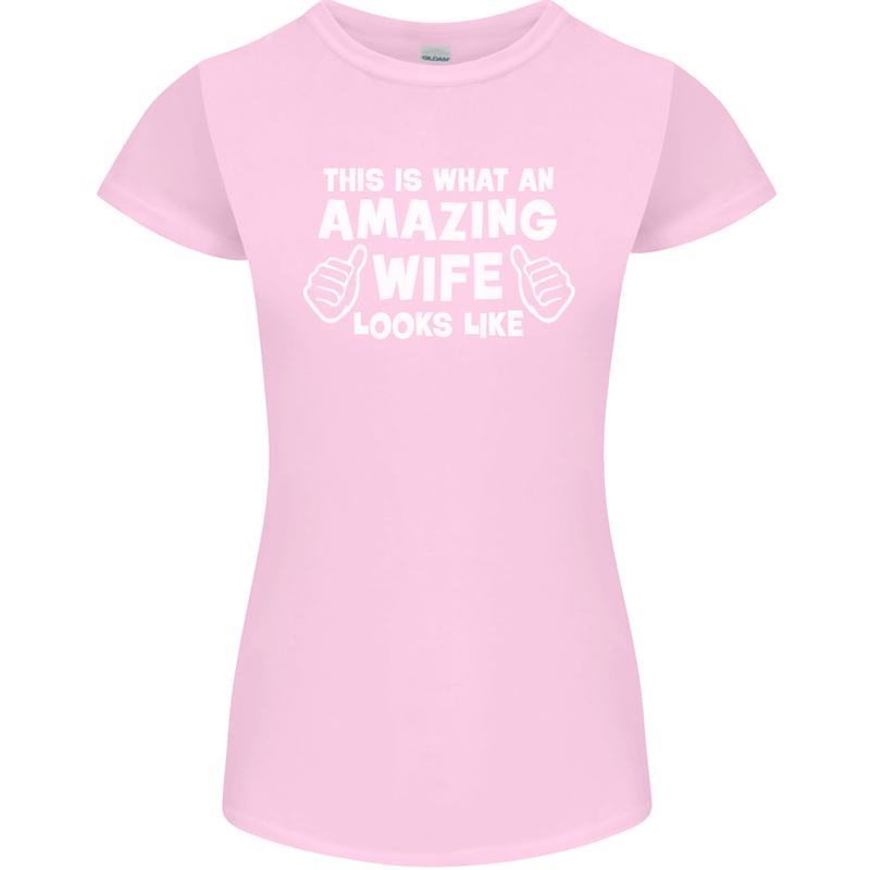 An Awesome Wife Looks Like Valentine's Day Womens Petite Cut T-Shirt Light Pink