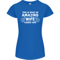 An Awesome Wife Looks Like Valentine's Day Womens Petite Cut T-Shirt Royal Blue