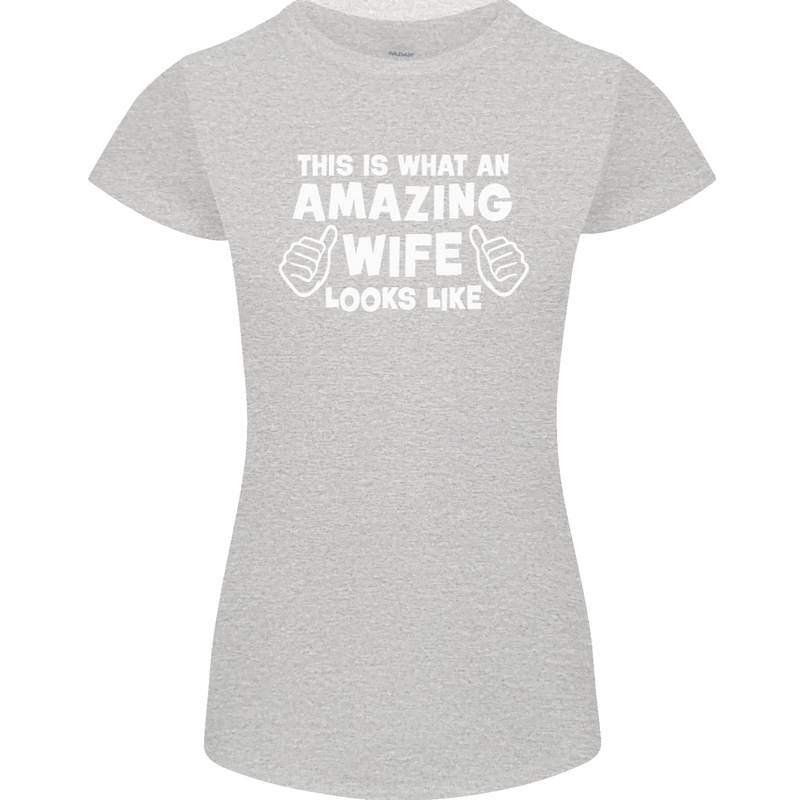 An Awesome Wife Looks Like Valentine's Day Womens Petite Cut T-Shirt Sports Grey