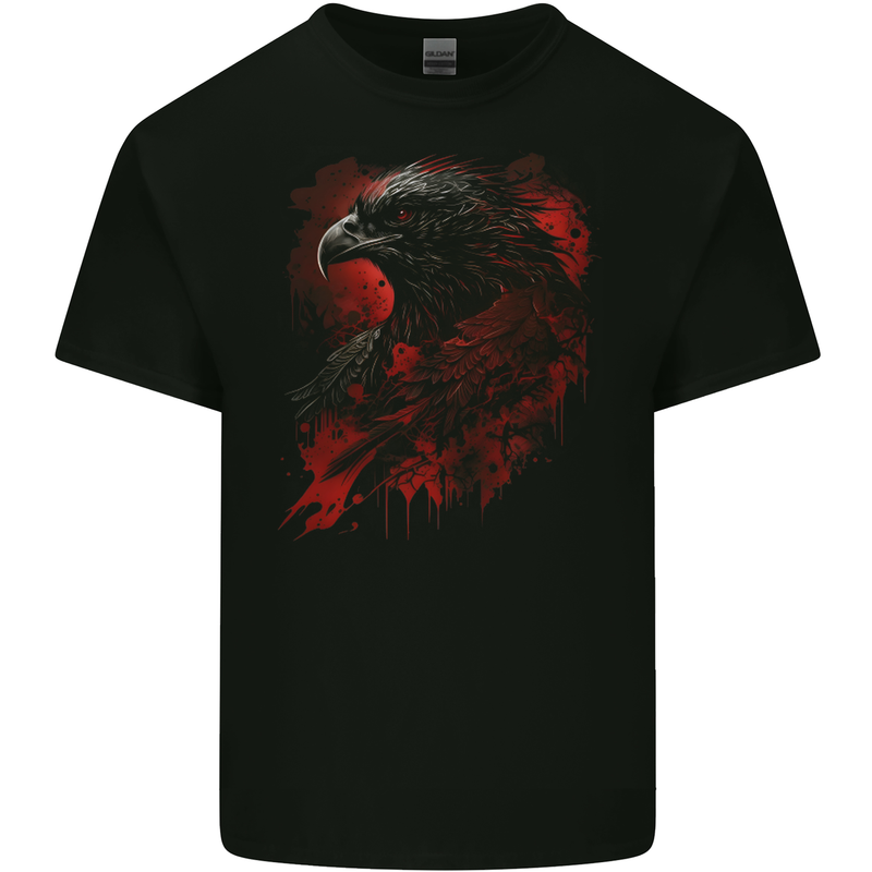 An Eagle Mens Cotton T-Shirt Tee Top BLACK
