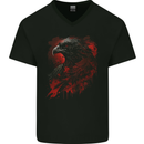 An Eagle Mens V-Neck Cotton T-Shirt Black