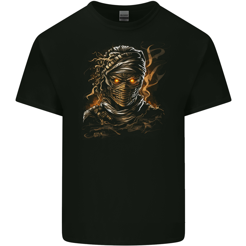 An Egyptian Demon Mummy Evil Eyes Mens Cotton T-Shirt Tee Top BLACK