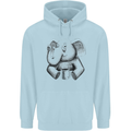 An Elephant Drinking Coffee Childrens Kids Hoodie Light Blue