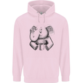 An Elephant Drinking Coffee Childrens Kids Hoodie Light Pink