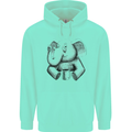An Elephant Drinking Coffee Childrens Kids Hoodie Peppermint