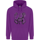 An Elephant Drinking Coffee Childrens Kids Hoodie Purple