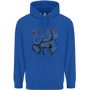 An Elephant Drinking Coffee Childrens Kids Hoodie Royal Blue
