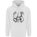 An Elephant Drinking Coffee Childrens Kids Hoodie White