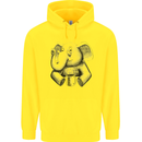 An Elephant Drinking Coffee Childrens Kids Hoodie Yellow