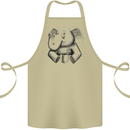 An Elephant Drinking Coffee Cotton Apron 100% Organic Khaki