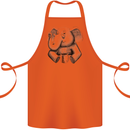 An Elephant Drinking Coffee Cotton Apron 100% Organic Orange