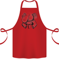 An Elephant Drinking Coffee Cotton Apron 100% Organic Red
