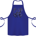 An Elephant Drinking Coffee Cotton Apron 100% Organic Royal Blue
