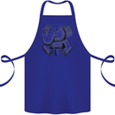 An Elephant Drinking Coffee Cotton Apron 100% Organic Royal Blue
