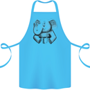 An Elephant Drinking Coffee Cotton Apron 100% Organic Turquoise