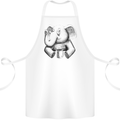 An Elephant Drinking Coffee Cotton Apron 100% Organic White