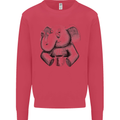 An Elephant Drinking Coffee Kids Sweatshirt Jumper Heliconia